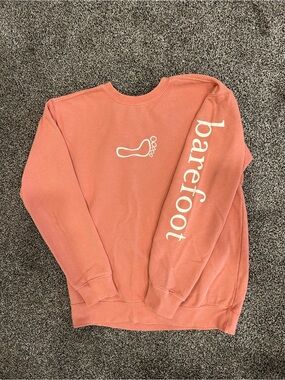 Comfort Colors Coral Scoop Neck Sweatshirt with Barefoot Sleeve Print